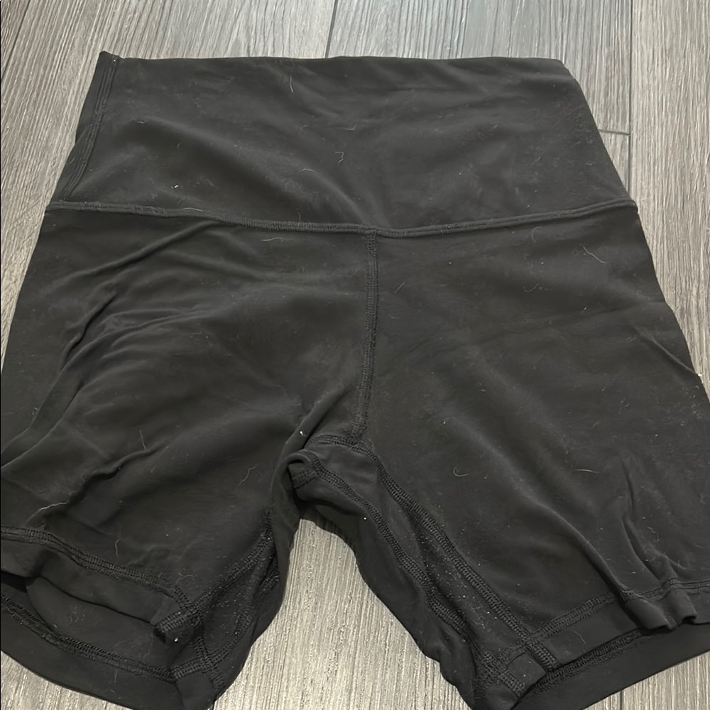 Lululemon Athletica Black Bike Shorts with Wide Waistband